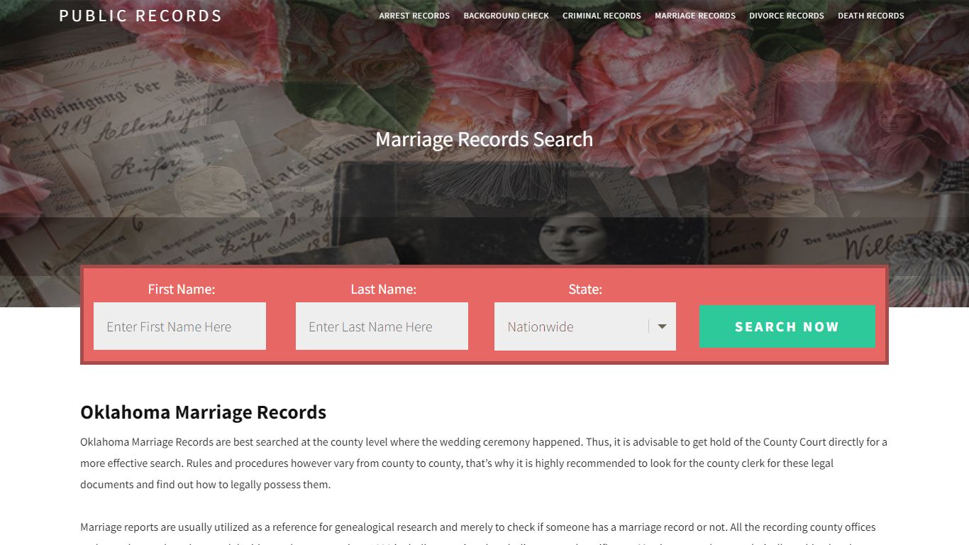 Oklahoma Marriage Records | Enter Name and Search. 14Days Free